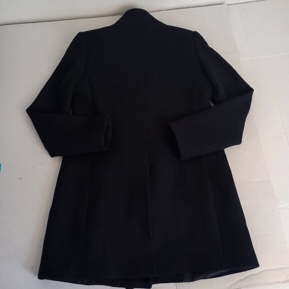 Mango Wool Blend Double Breasted Mid-Thigh Suit Coat Navy Blue Women’s XXS EUC - Picture 8 of 16